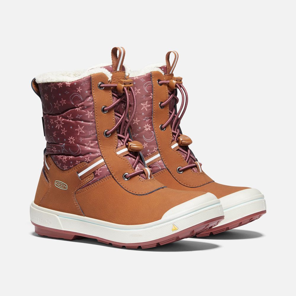 Bottes Hiver Keen Enfant Marron/Rouge | Kelsa Waterproof | ZEPNU-1302